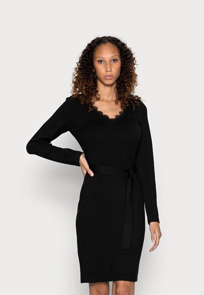 Peignoir ANNA FIELD Anna Field Lace Insert V Neckline Loose Dress Noir Femme | YDJ-2898256